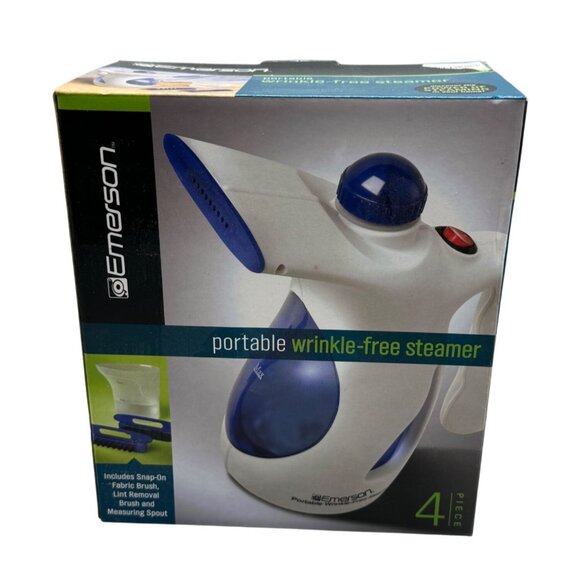 Emerson Portable Wrinkle-Free Steamer 4-Piece Set Snap-On Lint Remover READ NEW - Picture 1 of 9